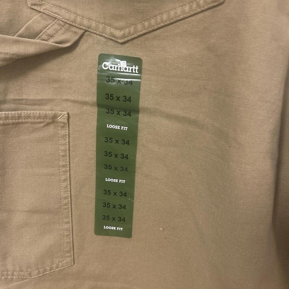 Carhartt men's tan loose fit carpenter Jean Size 35 x 34 - Picture 4 of 5